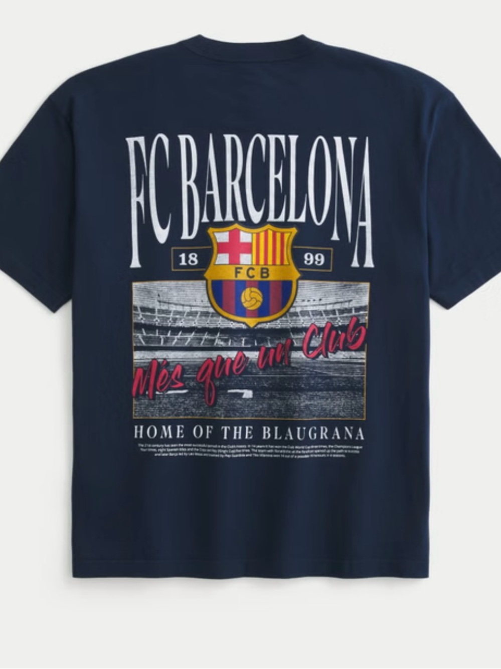 FC Barcelona Graphic Tee - Navy with Red & Gold Crest